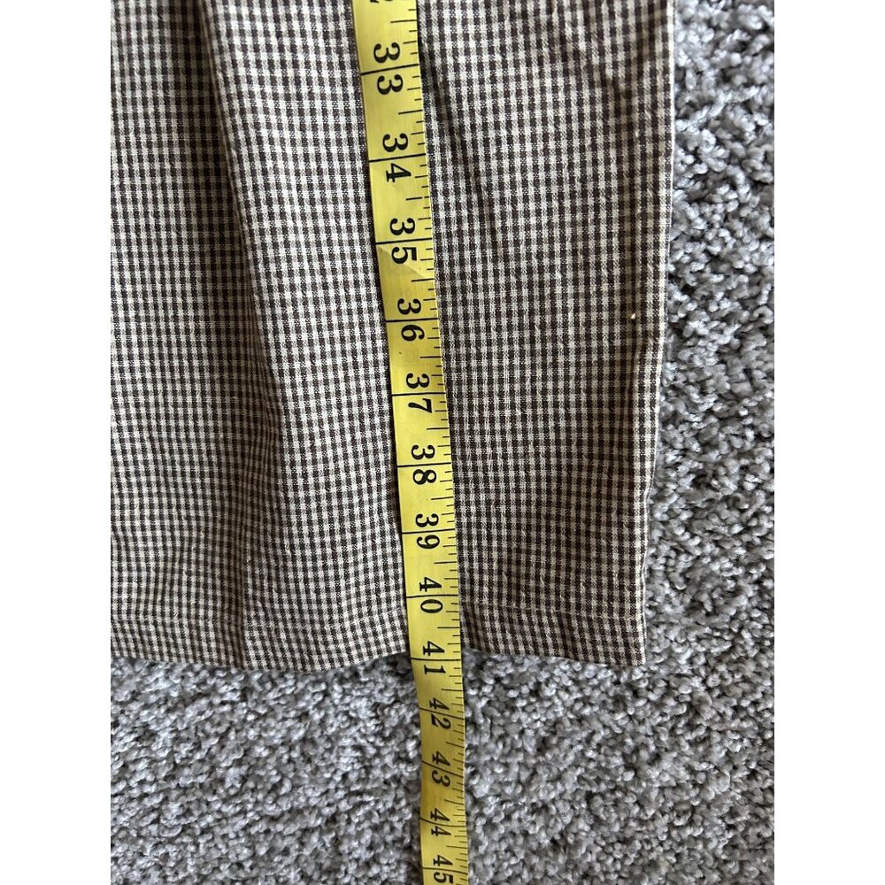 St. Agni Womens Sz Medium Linen Midi Forme Dress Brown Checkered Cotton - Picture 14 of 14
